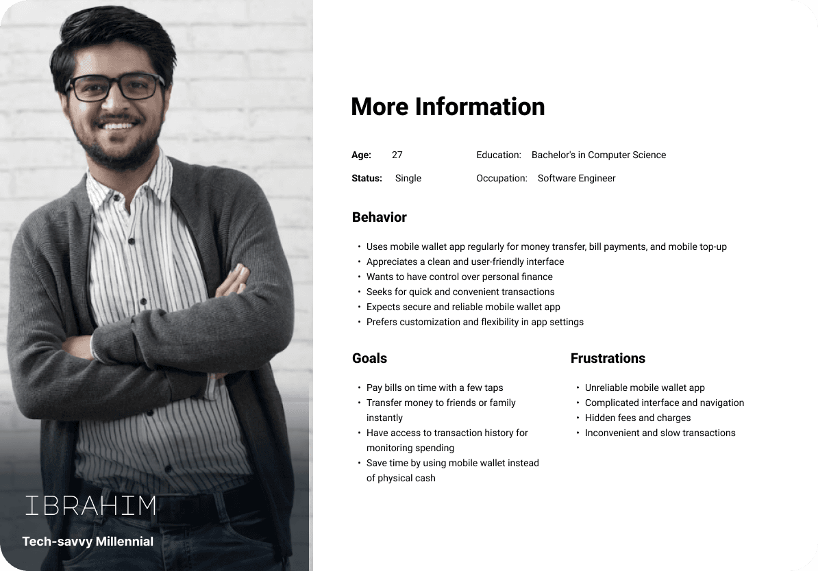 Ibrahim - User Persona - JazzCash Redesign Case Study