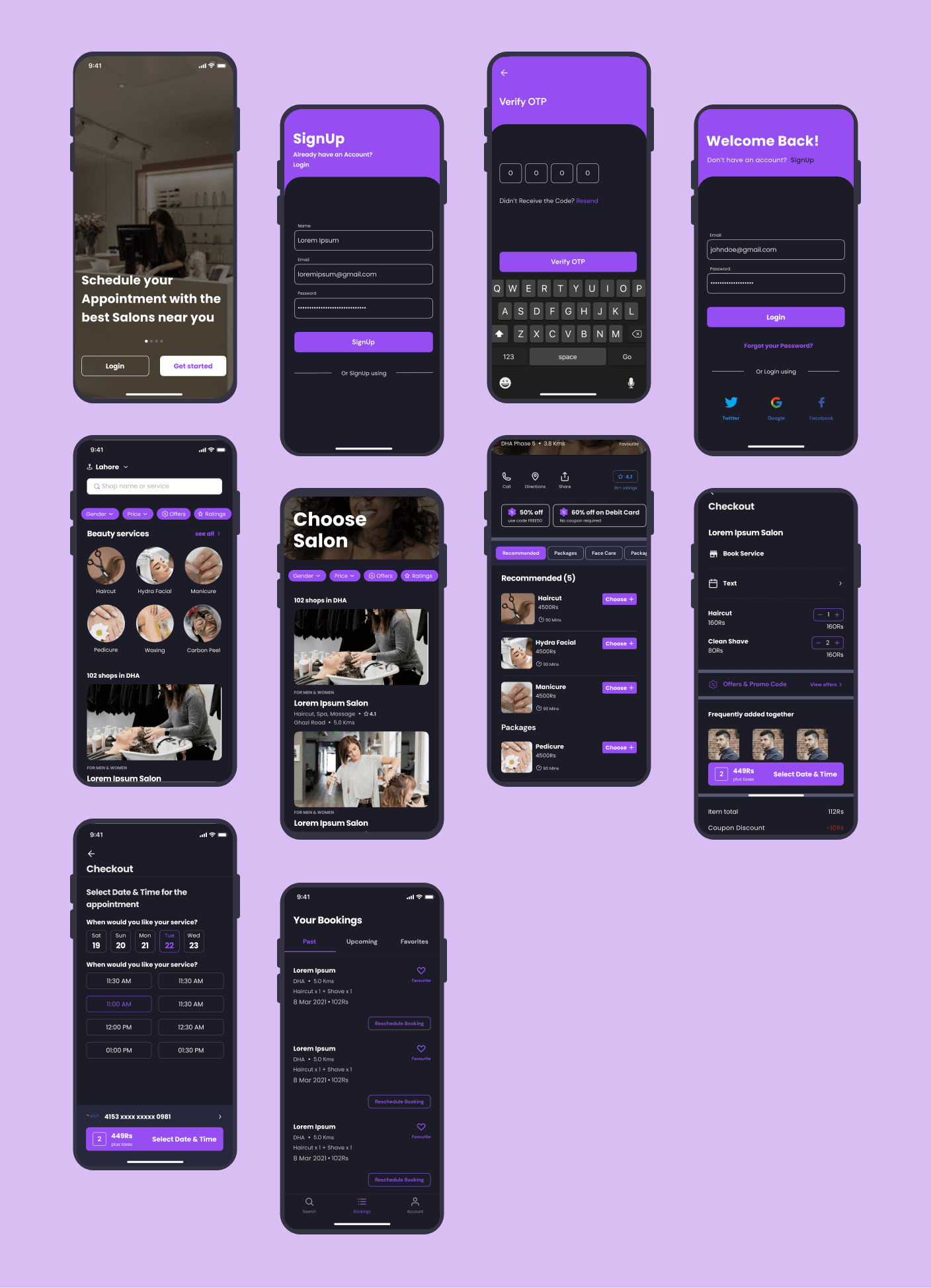 UI Mockup - Salonit